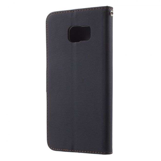 Galaxy S6 Edge Plus Roar Korea Trendiges Leder Case mit Standfunktion - schwarz