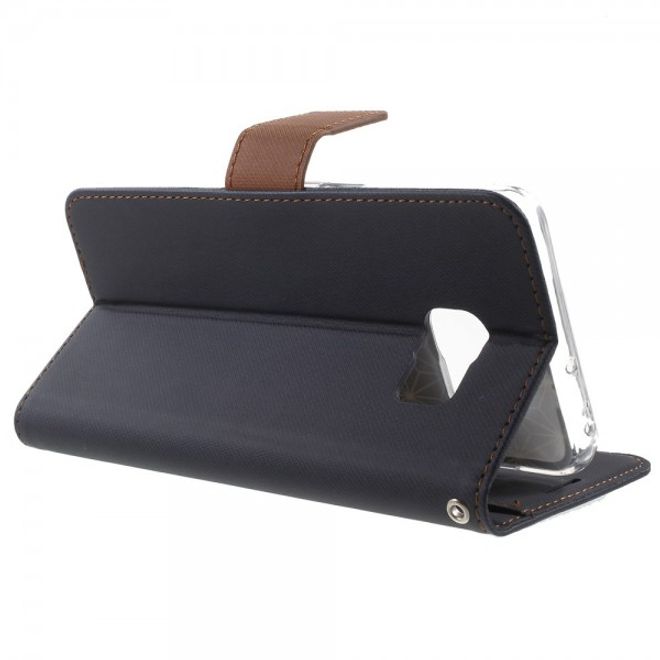 Galaxy S6 Edge Plus Roar Korea Trendiges Leder Case mit Standfunktion - schwarz