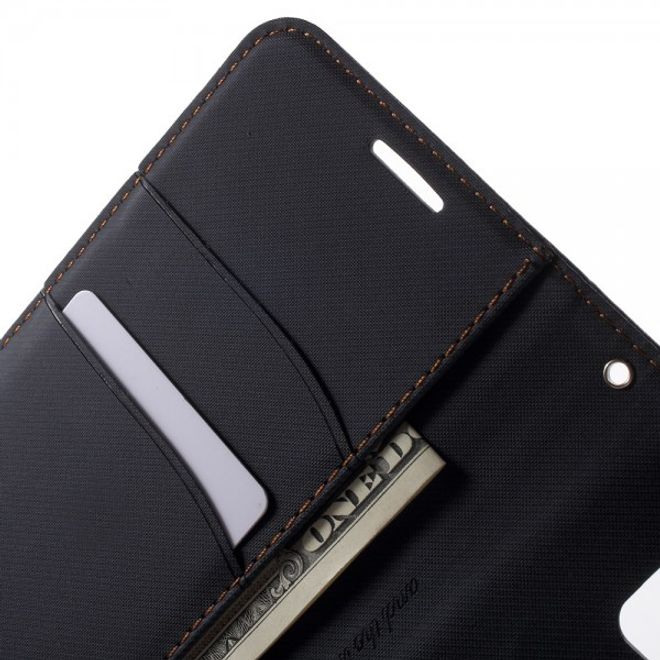 Galaxy S6 Edge Plus Roar Korea Trendiges Leder Case mit Standfunktion - schwarz