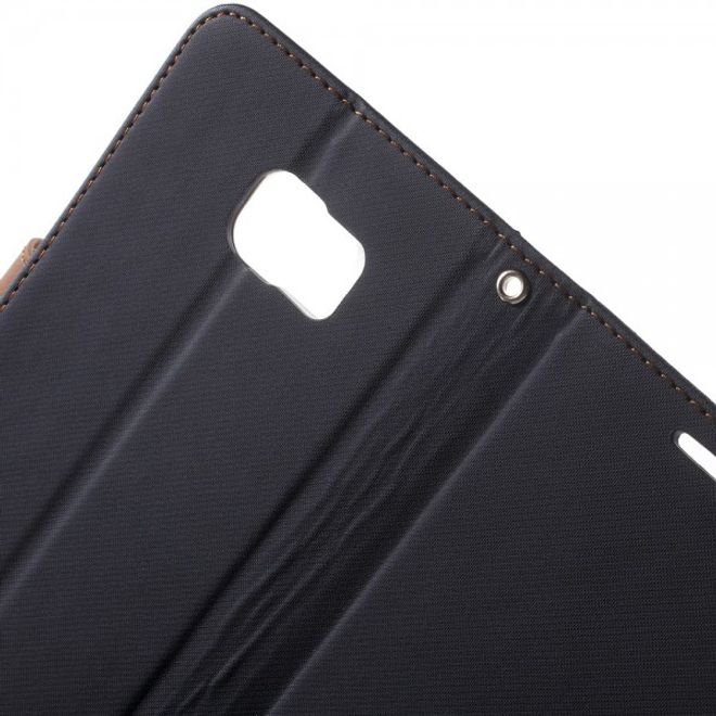 Galaxy S6 Edge Plus Roar Korea Trendiges Leder Case mit Standfunktion - schwarz