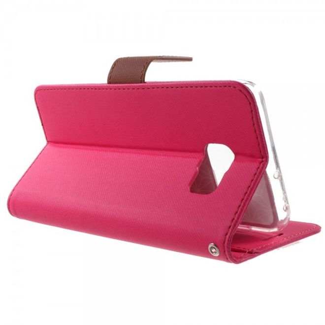 Galaxy S6 Edge Plus Roar Korea Trendiges Leder Case mit Standfunktion - rosa