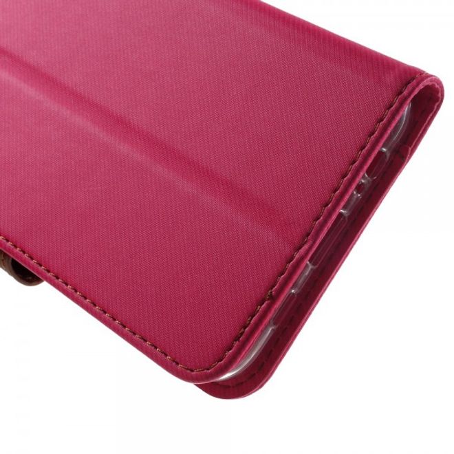 Galaxy S6 Edge Plus Roar Korea Trendiges Leder Case mit Standfunktion - rosa