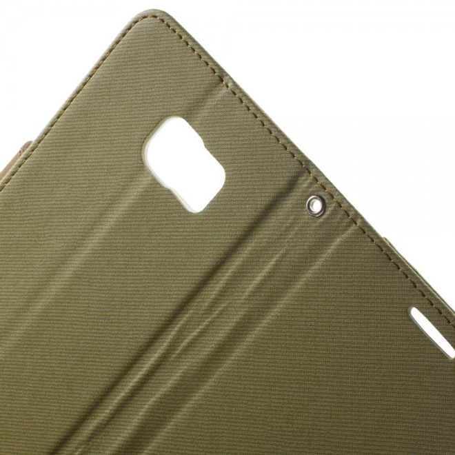 Galaxy S6 Edge Plus Roar Korea Trendiges Leder Case mit Standfunktion - khakifarben