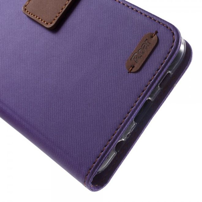 Galaxy S6 Edge Plus Roar Korea Trendiges Leder Case mit Standfunktion - purpur