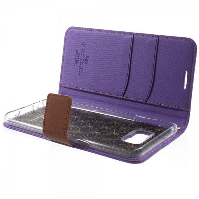 Galaxy S6 Edge Plus Roar Korea Trendiges Leder Case mit Standfunktion - purpur