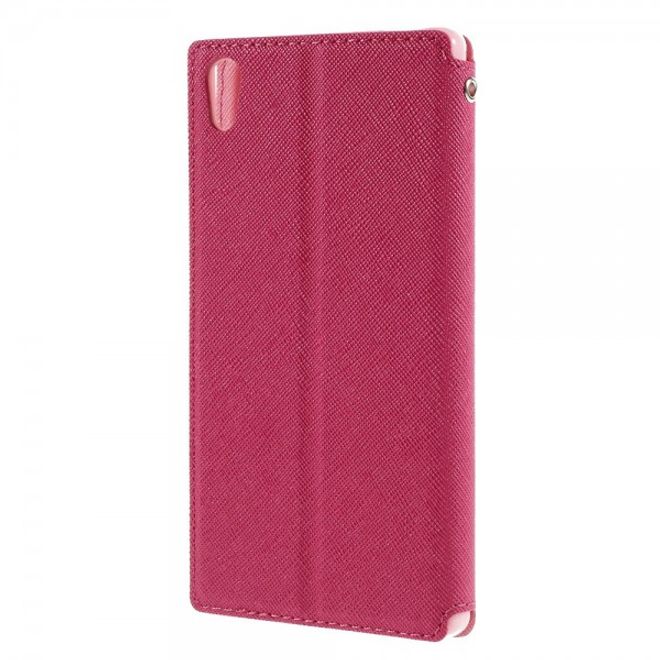 Sony Xperia Z5 Roar Korea Diary View Leder Flip Case mit kleinem Fenster - rosa