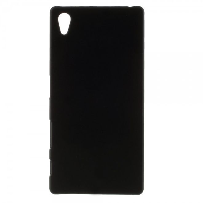 Sony Xperia Z5 Gummiertes Hart Plastik Case - schwarz