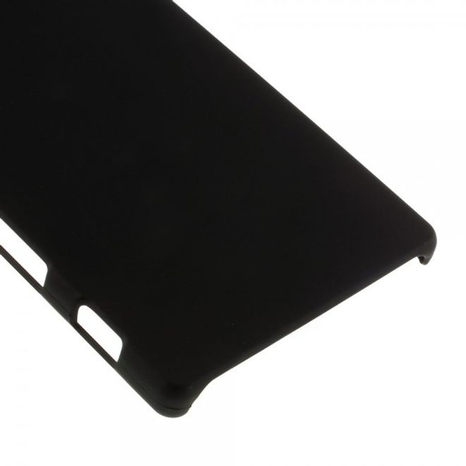 Sony Xperia Z5 Gummiertes Hart Plastik Case - schwarz