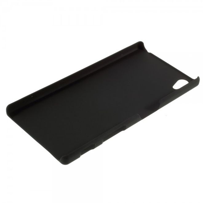 Sony Xperia Z5 Gummiertes Hart Plastik Case - schwarz