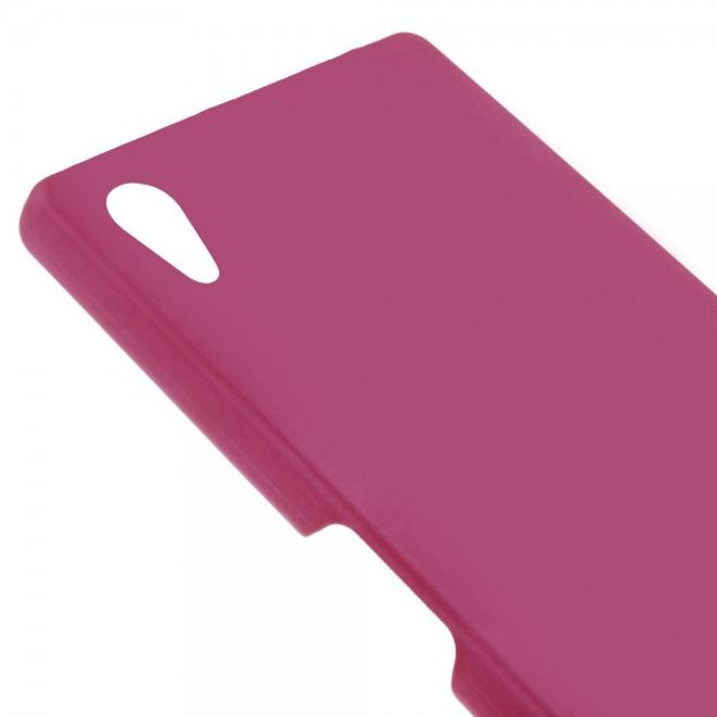 Sony Xperia Z5 Gummiertes Hart Plastik Case - rosa
