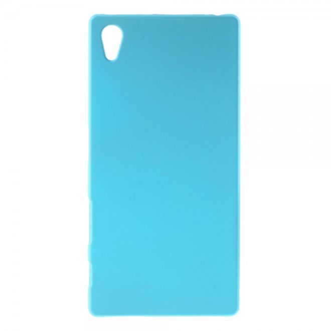 Sony Xperia Z5 Gummiertes Hart Plastik Case - hellblau