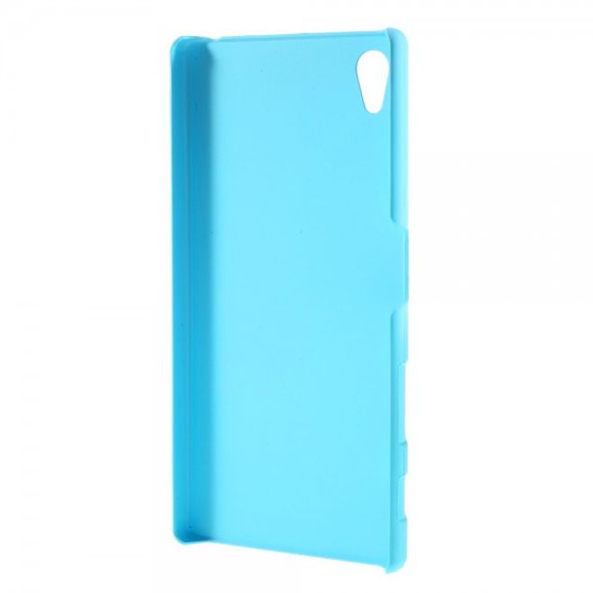 Sony Xperia Z5 Gummiertes Hart Plastik Case - hellblau