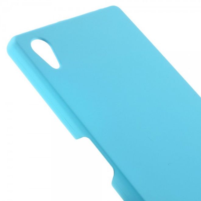 Sony Xperia Z5 Gummiertes Hart Plastik Case - hellblau