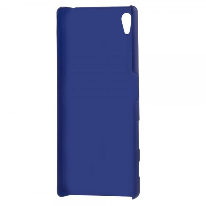 Sony Xperia Z5 Gummiertes Hart Plastik Case - dunkelblau