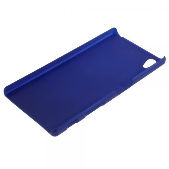 Sony Xperia Z5 Gummiertes Hart Plastik Case - dunkelblau