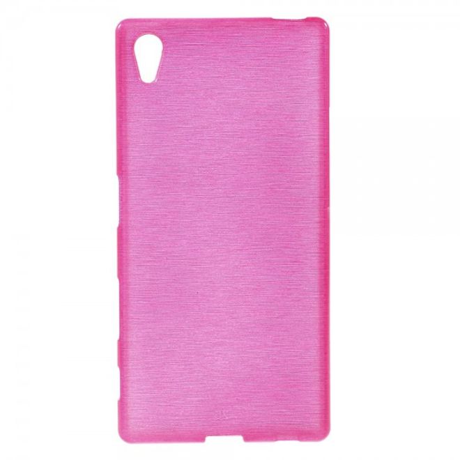 Sony Xperia Z5 Leicht glänzendes, gebürstetes und elastisches Plastik Case - rosa