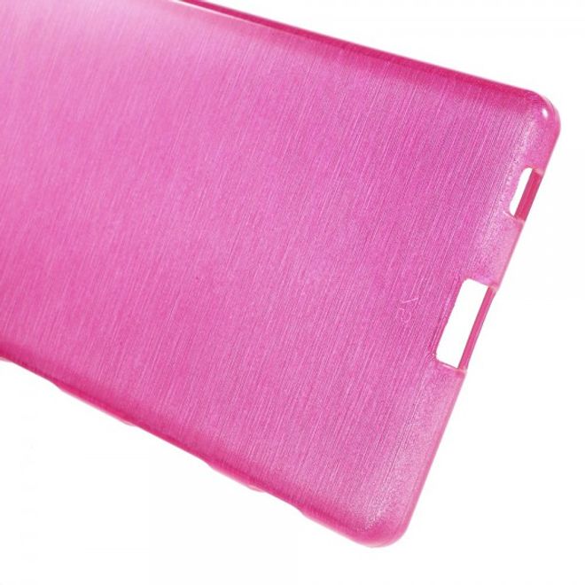 Sony Xperia Z5 Leicht glänzendes, gebürstetes und elastisches Plastik Case - rosa