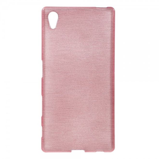 Sony Xperia Z5 Leicht glänzendes, gebürstetes und elastisches Plastik Case - pink