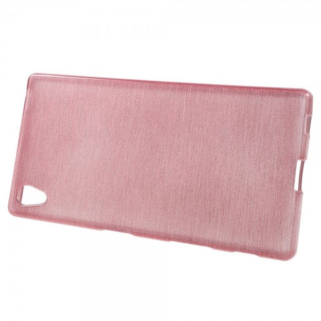 Sony Xperia Z5 Leicht glänzendes, gebürstetes und elastisches Plastik Case - pink