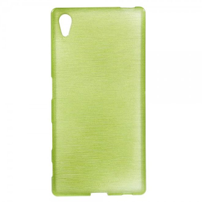 Sony Xperia Z5 Leicht glänzendes, gebürstetes und elastisches Plastik Case - grün