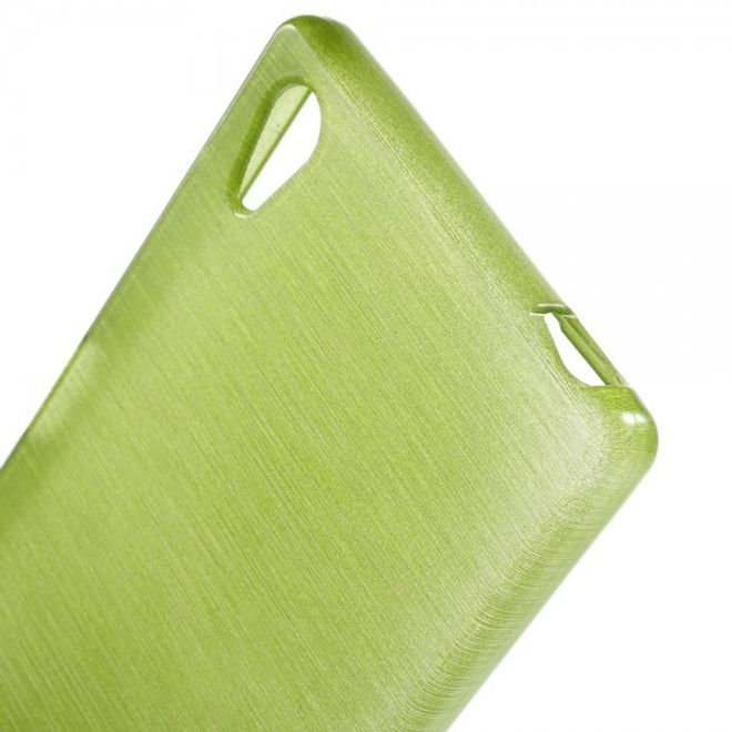 Sony Xperia Z5 Leicht glänzendes, gebürstetes und elastisches Plastik Case - grün