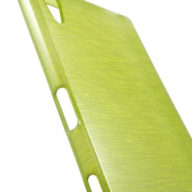 Sony Xperia Z5 Leicht glänzendes, gebürstetes und elastisches Plastik Case - grün