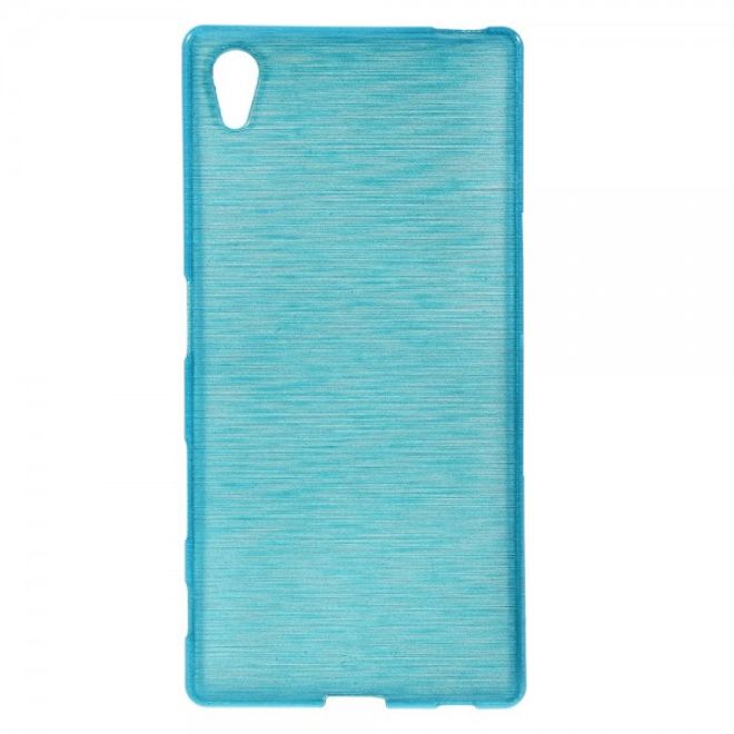 Sony Xperia Z5 Leicht glänzendes, gebürstetes und elastisches Plastik Case - blau
