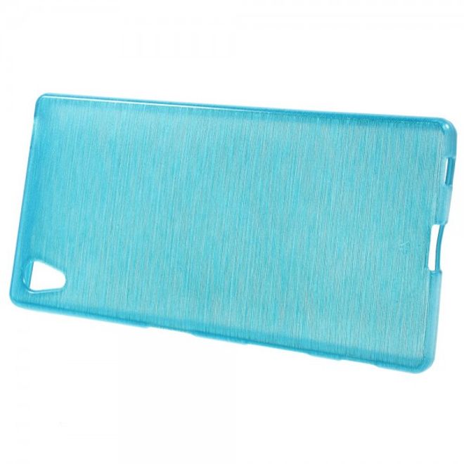 Sony Xperia Z5 Leicht glänzendes, gebürstetes und elastisches Plastik Case - blau