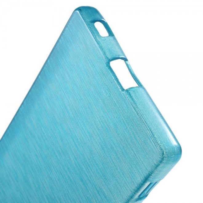 Sony Xperia Z5 Leicht glänzendes, gebürstetes und elastisches Plastik Case - blau