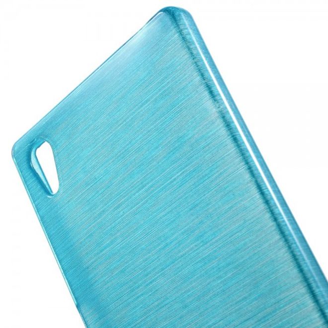 Sony Xperia Z5 Leicht glänzendes, gebürstetes und elastisches Plastik Case - blau