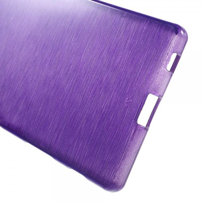 Sony Xperia Z5 Leicht glänzendes, gebürstetes und elastisches Plastik Case - purpur