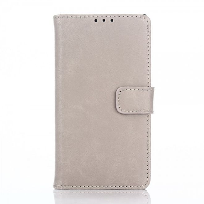 Sony Xperia Z5 Compact Retro Crazy Horse Leder Case mit Standfunktion - grau