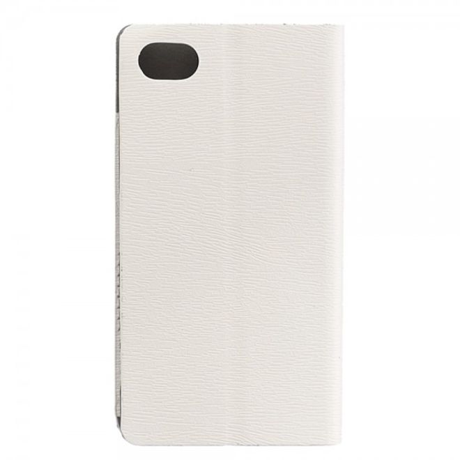 Sony Xperia Z5 Compact Leder Case mit Holzmuster - weiss
