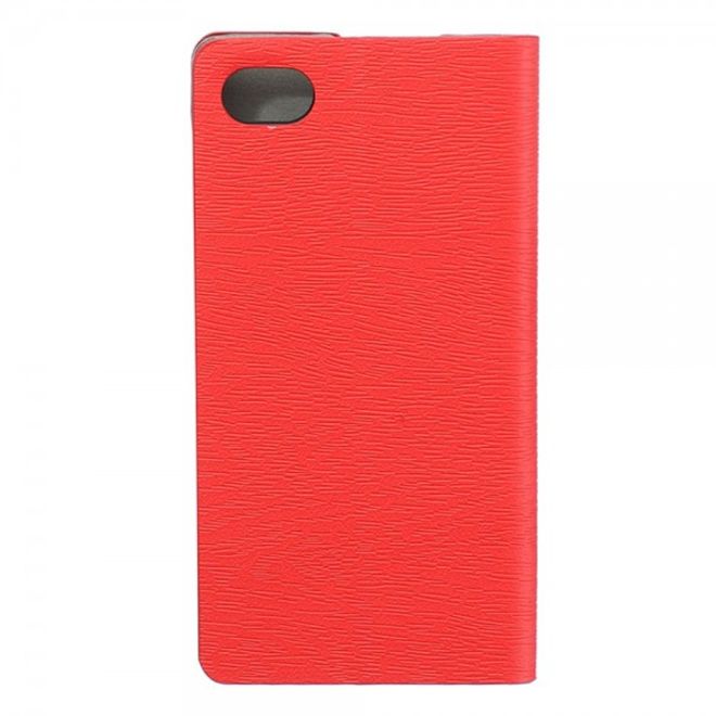 Sony Xperia Z5 Compact Leder Case mit Holzmuster - rot