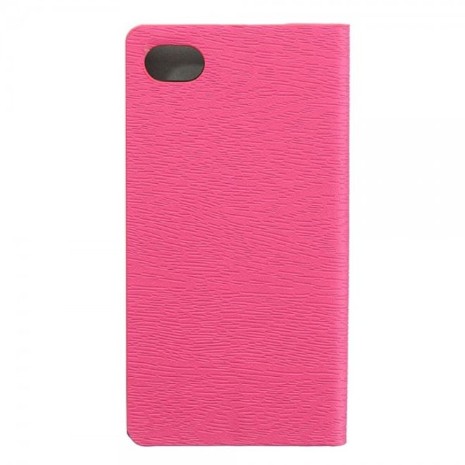 Sony Xperia Z5 Compact Leder Case mit Holzmuster - rosa