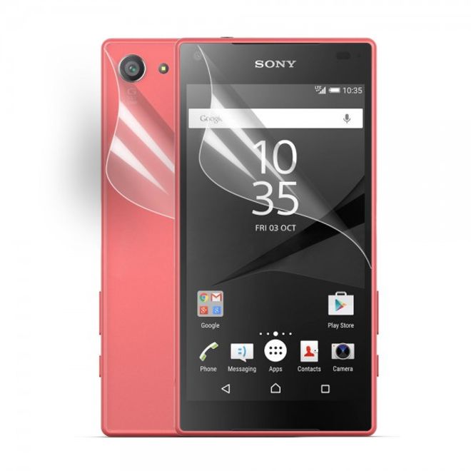 Sony Xperia Z5 Compact Vorderseite und Rückseiten Schutzfolie - ultraklar