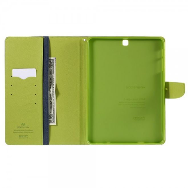 Goospery - Samsung Galaxy Tab S2 9.7 Hülle - Tablet Bookcover - Fancy Diary Series - navy/lime