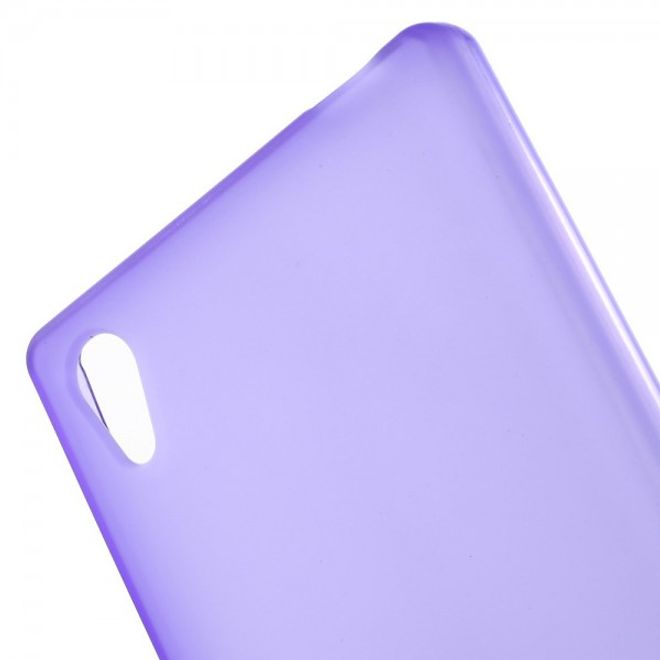 Sony Xperia Z5/Z5 Dual Mattes, elastisches Plastik Case - purpur