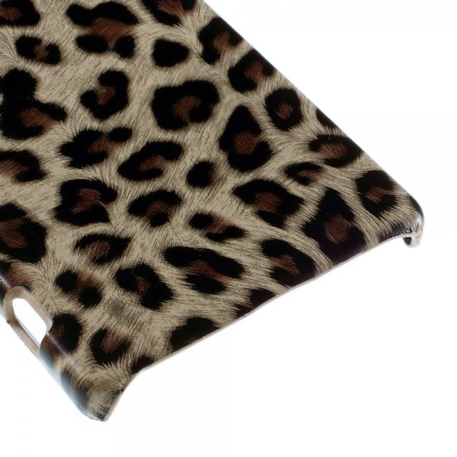 Sony Xperia Z5/Z5 Dual Hart Plastik Case mit lederartiger Oberfläche und Leopardmuster - braun