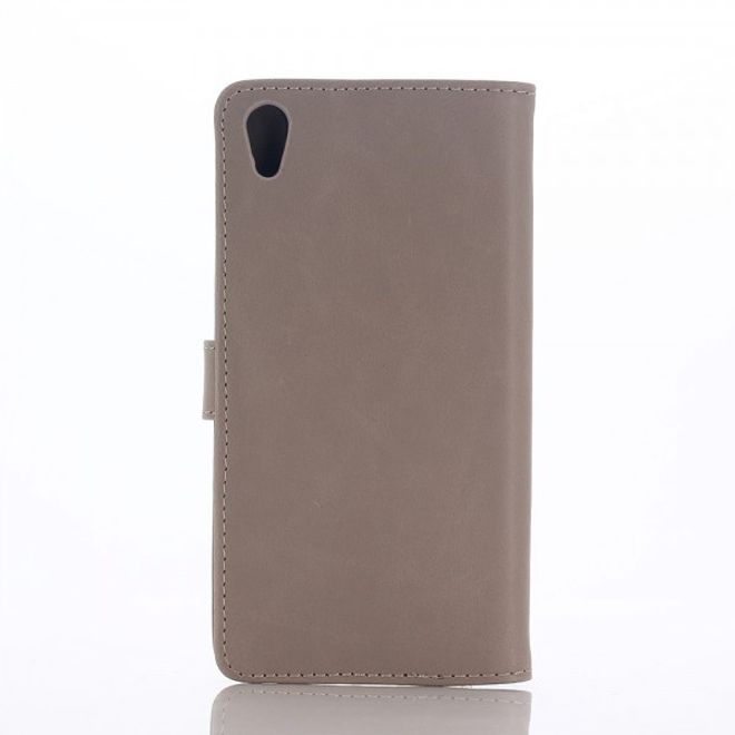 Sony Xperia Z5 Premium/Dual Retro Crazy Horse Leder Case - grau