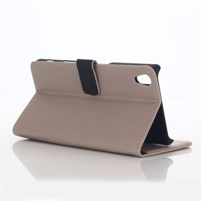 Sony Xperia Z5 Premium/Dual Retro Crazy Horse Leder Case - grau