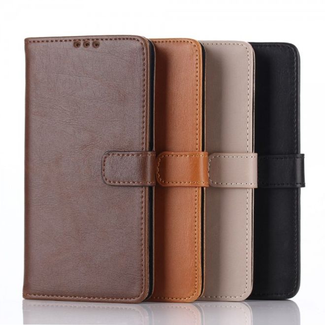 Sony Xperia Z5 Premium/Dual Retro Crazy Horse Leder Case - grau