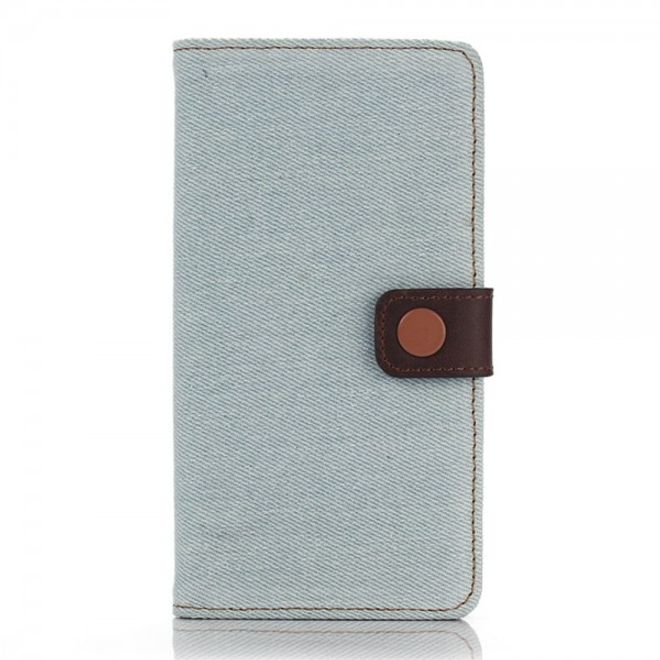 Sony Xperia Z5 Premium/Dual Leder Case im Jeans Look - hellblau