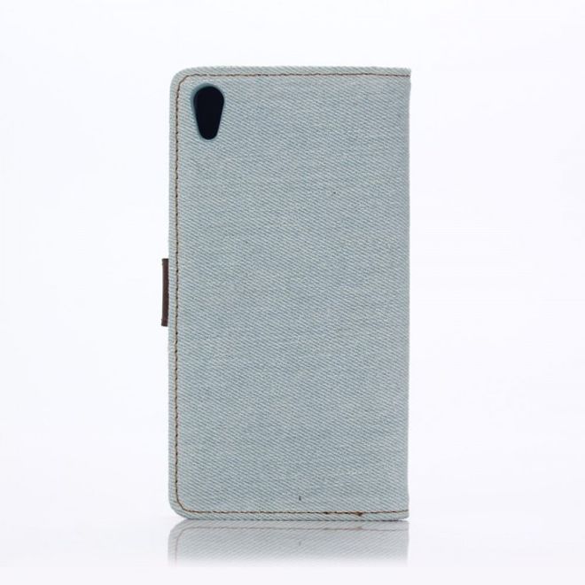 Sony Xperia Z5 Premium/Dual Leder Case im Jeans Look - hellblau