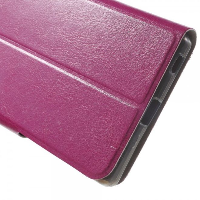 Sony Xperia Z5 Premium/Dual Crazy Horse Leder Case mit Kreditkartenslots - rosa