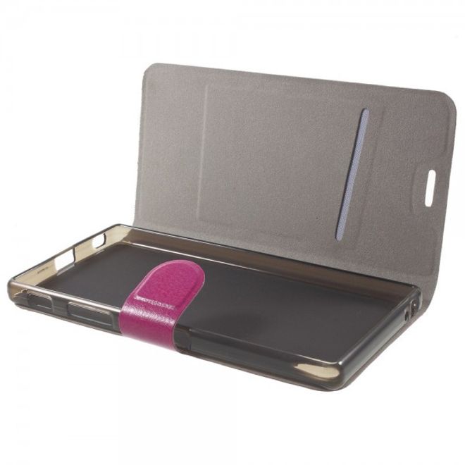 Sony Xperia Z5 Premium/Dual Crazy Horse Leder Case mit Kreditkartenslots - rosa