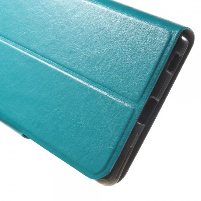Sony Xperia Z5 Premium/Dual Crazy Horse Leder Case mit Kreditkartenslots - blau