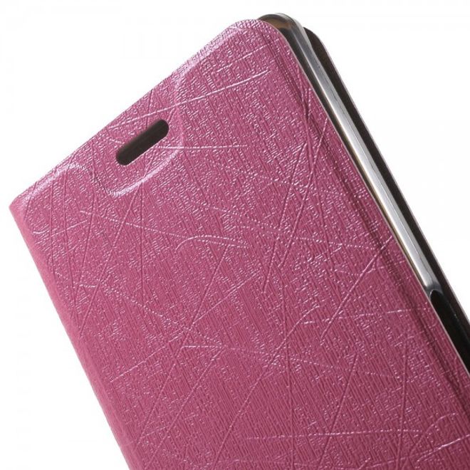 Sony Xperia Z5 Premium/Dual Leder Case mit Linienmuster und Standfunktion - rosa