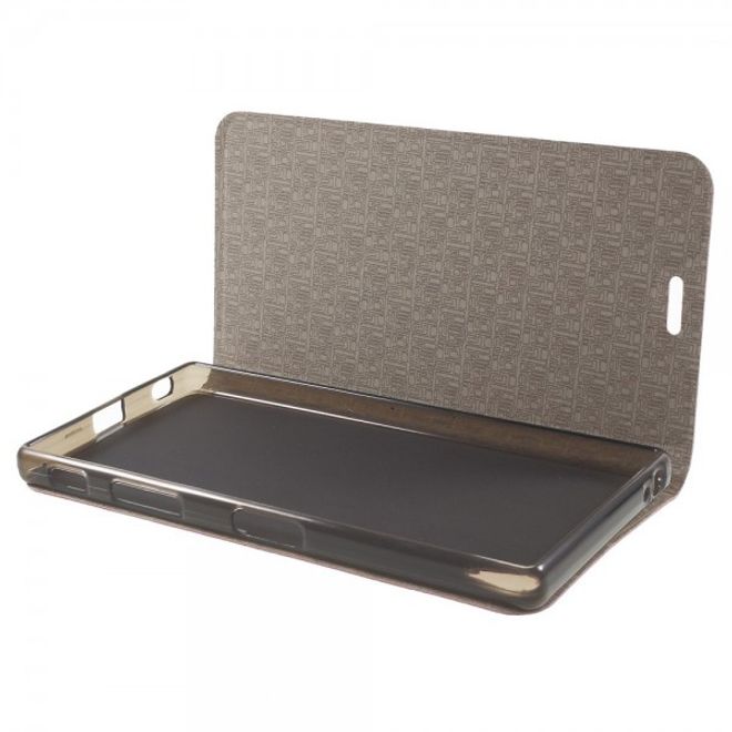 Sony Xperia Z5 Premium/Dual Leder Case mit Linienmuster und Standfunktion - rosa