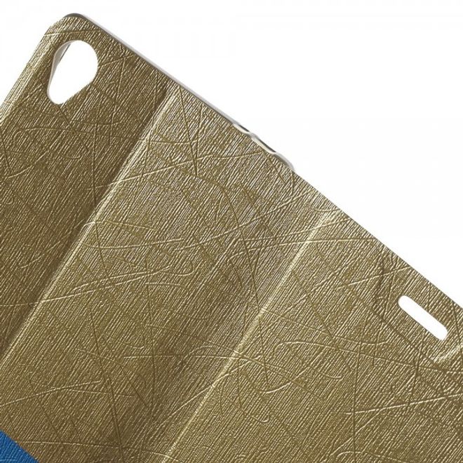 Sony Xperia Z5 Premium/Dual Leder Case mit Linienmuster und Standfunktion - gold
